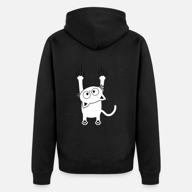 Chaton à griffures Cat falls - Veste à capuche bio Premium Unisexe - noir