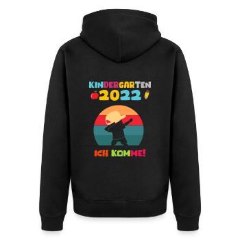 Kindergarten 2022 Ich Komme Dabbing Junge - Unisex Premium Bio Zip Hoodie - Schwarz - Hinten - Nico (187cm)