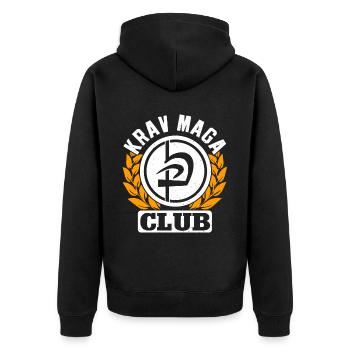 Krav Maga Apparel Israeli Self - Unisex Premium Organic Zip Hoodie - black - Back - Nico (187cm)