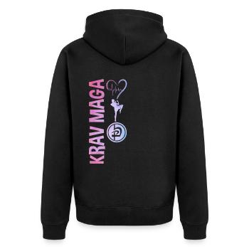 Krav Maga Apparel Israeli Self - Unisex Premium Organic Zip Hoodie - black - Back - Nico (187cm)