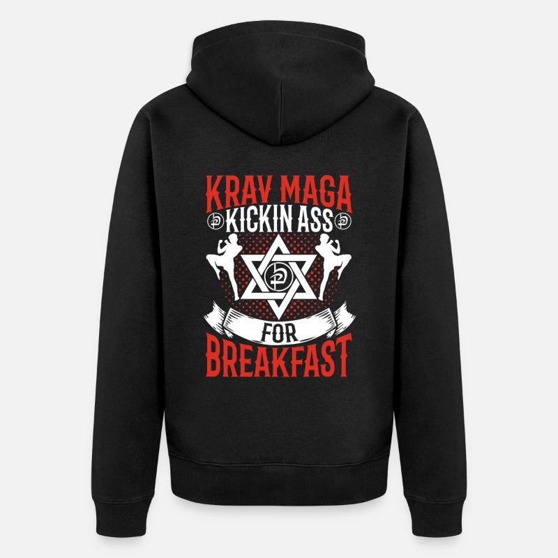 Krav Maga Apparel Israélien Self - Veste à capuche bio Premium Unisexe - noir