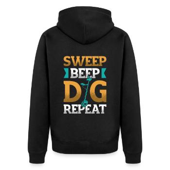 Sweep Beep Dig Répéter Chasse au trésor Metal - Veste à capuche bio Premium Unisexe - noir - Dos - Nico (187cm)