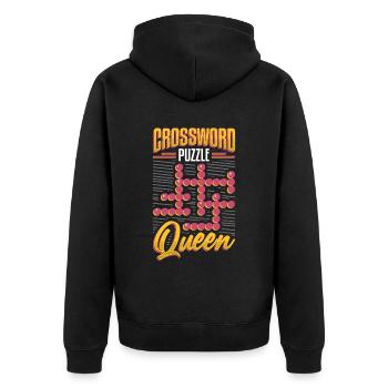Crossword Puzzle Queen Crossword Puzzle Puzzle - Unisex Premium Organic Zip Hoodie - black - Back - Nico (187cm)