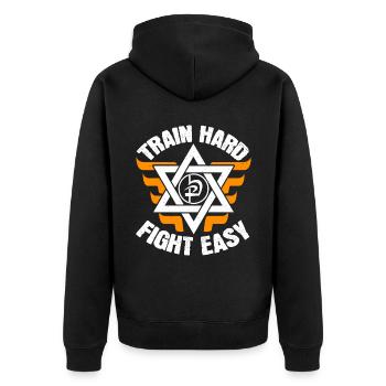 Krav Maga Apparel Israeli Self - Unisex Premium Organic Zip Hoodie - black - Back - Nico (187cm)