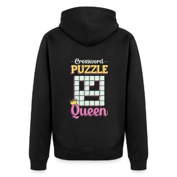 Mots croisés Queen Mots croisés - Veste à capuche bio Premium Unisexe - noir - Dos - Nico (187cm)