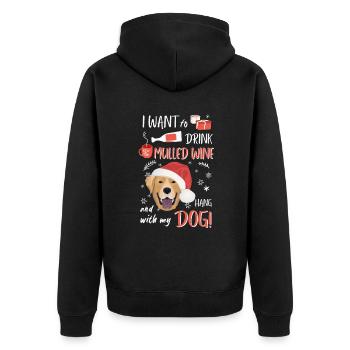 Labrador vin chaud Noël - Veste à capuche bio Premium Unisexe - noir - Dos - Nico (187cm)