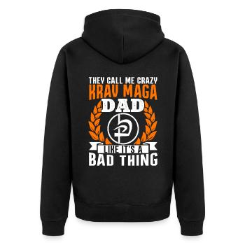 Krav Maga Apparel Israélien Self - Veste à capuche bio Premium Unisexe - noir - Dos - Nico (187cm)