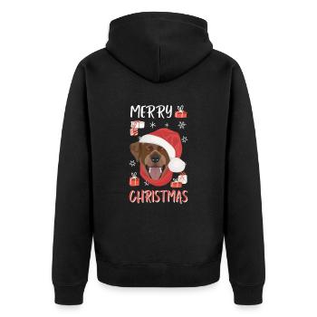 Joyeux Noël Labrador - Veste à capuche bio Premium Unisexe - noir - Dos - Nico (187cm)