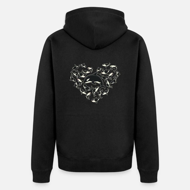 Amoureux des baleines, orque.. - Veste à capuche bio Premium Unisexe - noir