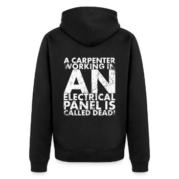 Ein Schreiner, Der In Einem Für Lineman Arbeitet - Unisex Premium Bio Zip Hoodie - Schwarz - Hinten - Nico (187cm)