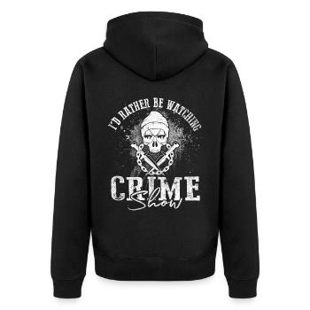Amateur de séries policières Je préfère regarder une série policière - Veste à capuche bio Premium Unisexe - noir - Dos - Nico (187cm)
