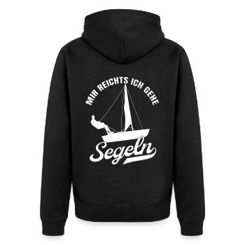 Segler Segelboot Meer Seglerin Mir Reichts Ich - Unisex Premium Bio Zip Hoodie - Schwarz - Hinten - Nico (187cm)