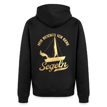 Segler Segelboot Meer Seglerin Mir Reichts Ich - Unisex Premium Bio Zip Hoodie - Schwarz - Hinten - Nico (187cm)