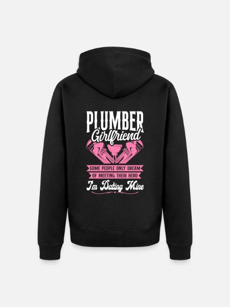 Plumbing Plumber Girlfriend - Unisex Premium Organic Zip Hoodie - black
