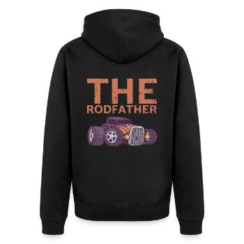 Le design Rodfather pour les fans de voitures classiques - Veste à capuche bio Premium Unisexe - noir - Dos - Nico (187cm)
