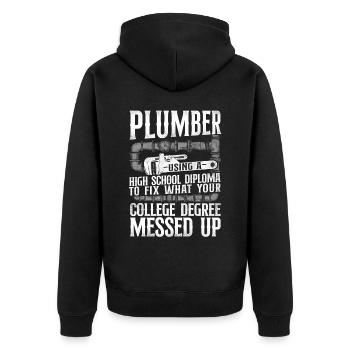 Plombier Plombier Plombier Vintage Plombier - Veste à capuche bio Premium Unisexe - noir - Dos - Nico (187cm)
