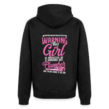 Plomberie plombier Petite amie Femme - Veste à capuche bio Premium Unisexe - noir - Dos - Nico (187cm)