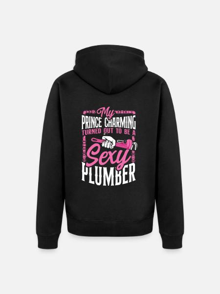 Plumbing Plumber My Prince - Unisex Premium Organic Zip Hoodie - black