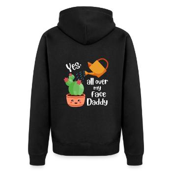 Oui partout sur mon visage Daddy Cactus Plants - Veste à capuche bio Premium Unisexe - noir - Dos - Nico (187cm)