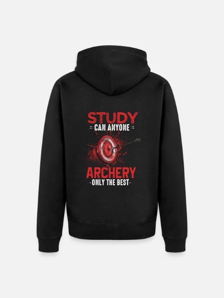 Funny Archer Shooting Motif - Unisex Premium Organic Zip Hoodie - black