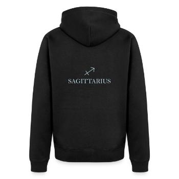 Sternzeichen Sagittarius Schütze Sternbild - Unisex Premium Bio Zip Hoodie - Schwarz - Hinten - Nico (187cm)