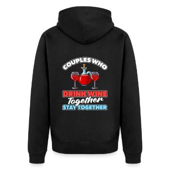 Couple de vignerons - Veste à capuche bio Premium Unisexe - noir - Dos - Nico (187cm)