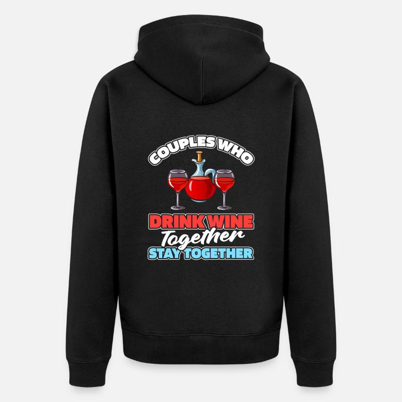 Couple de vignerons - Veste à capuche bio Premium Unisexe - noir