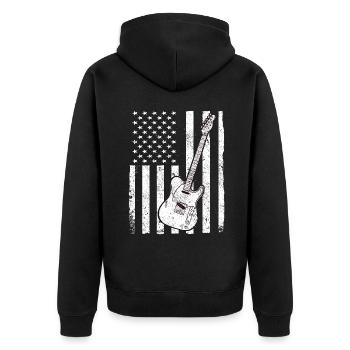 Musicien de guitare Musique de cuivres - Veste à capuche bio Premium Unisexe - noir - Dos - Nico (187cm)