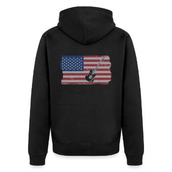Musicien de guitare Musique de cuivres - Veste à capuche bio Premium Unisexe - noir - Dos - Nico (187cm)