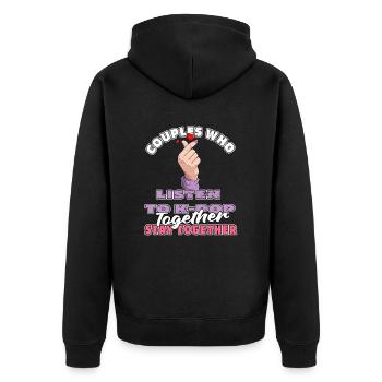 K Pop Kpop Korean Pop Paar - Unisex Premium Bio Zip Hoodie - Schwarz - Hinten - Nico (187cm)