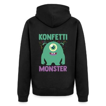 Karnevalskostüm Karnevalist Fasching Karneval - Unisex Premium Bio Zip Hoodie - Schwarz - Hinten - Nico (187cm)