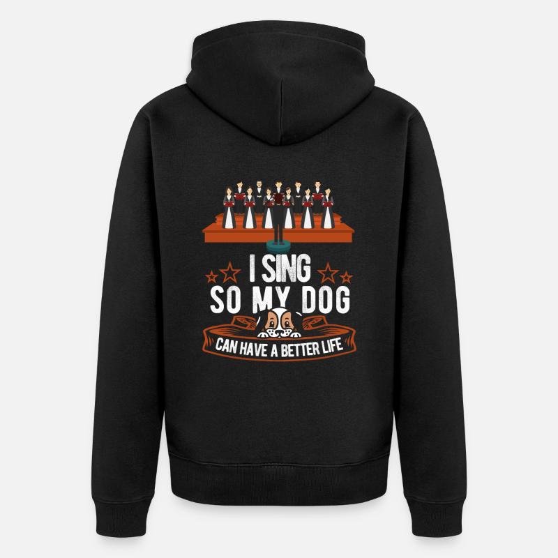 Chef de chœur Chien - Veste à capuche bio Premium Unisexe - noir