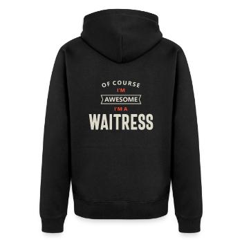 Serveuse Profession Travailleur d’anniversaire - Veste à capuche bio Premium Unisexe - noir - Dos - Nico (187cm)