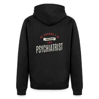 Psychiatre Profession Travailleur d’anniversaire - Veste à capuche bio Premium Unisexe - noir - Dos - Nico (187cm)