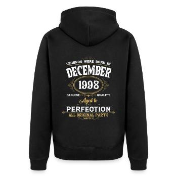 Born December 1998 Birthday Gift - Unisex Premium Organic Zip Hoodie - black - Back - Nico (187cm)