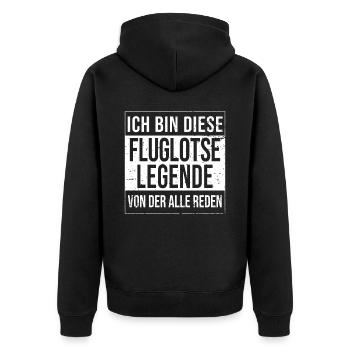 Flugzeug-Lotse Geburtstag geboren Legende - Unisex Premium Bio Zip Hoodie - Schwarz - Hinten - Nico (187cm)