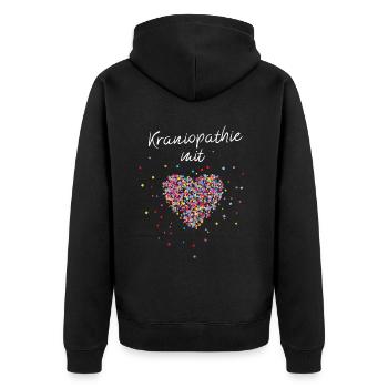 Kraniopathie mit Herz Kraniopathin Chiropraktik - Unisex Premium Bio Zip Hoodie - Schwarz - Hinten - Nico (187cm)
