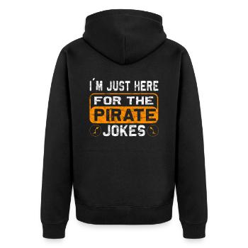 Amputierte Humorprothese -Chirurgie Amputation - Unisex Premium Bio Zip Hoodie - Schwarz - Hinten - Nico (187cm)