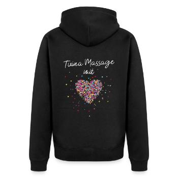 Tuina Massage mit Herz Masseurin Masseur Therapie - Unisex Premium Bio Zip Hoodie - Schwarz - Hinten - Nico (187cm)