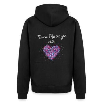 Tuina Massage mit Herz Masseurin Fussmassage - Unisex Premium Bio Zip Hoodie - Schwarz - Hinten - Nico (187cm)