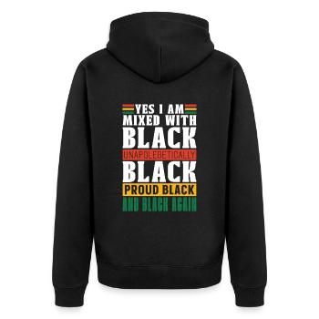 Fier Afro-Américain noir des Noirs - Veste à capuche bio Premium Unisexe - noir - Dos - Nico (187cm)