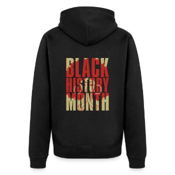 Black History Month Afroamerikaner Juneteenth - Unisex Premium Bio Zip Hoodie - Schwarz - Hinten - Nico (187cm)