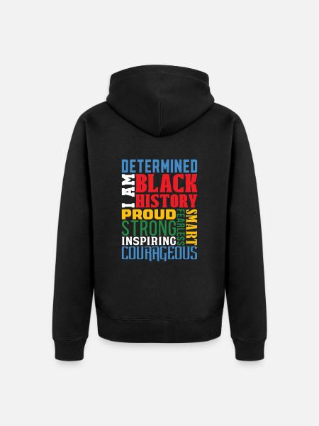 Determined African-American of Blacks - Unisex Premium Organic Zip Hoodie - black