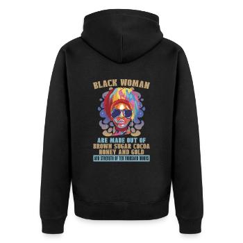 Schwarze Frauen Schwarze Geschichte Afroamerikaner - Unisex Premium Bio Zip Hoodie - Schwarz - Hinten - Nico (187cm)