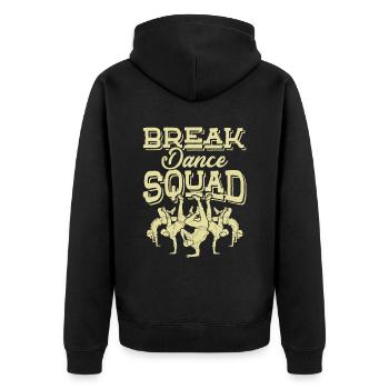 breakdance Squad - Unisex Premium Bio Zip Hoodie - Schwarz - Hinten - Nico (187cm)