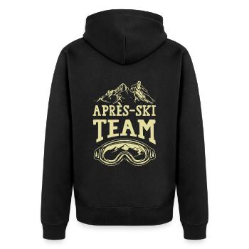 Après Ski Team - Unisex Premium Organic Zip Hoodie - black - Back - Nico (187cm)