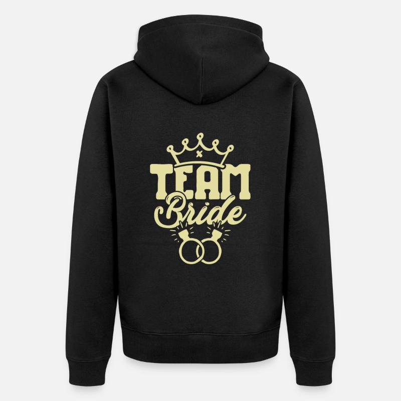 Team Bride - Unisex Premium Bio Zip Hoodie - Schwarz