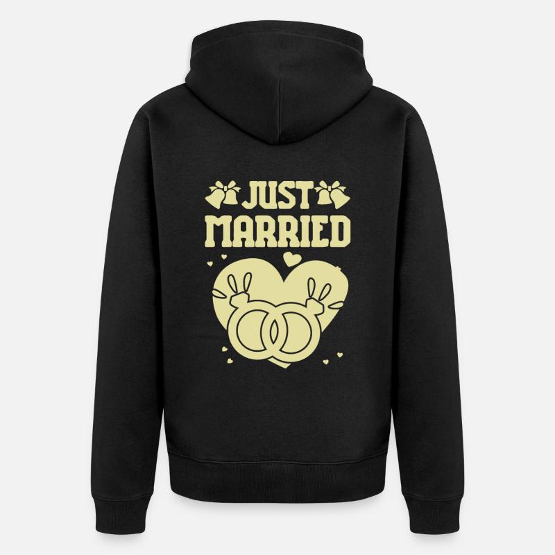 Just Married - Unisex Premium Bio Zip Hoodie - Schwarz