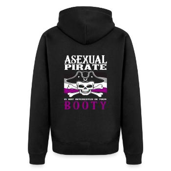 Asexuell Pirat - Unisex Premium Bio Zip Hoodie - Schwarz - Hinten - Nico (187cm)