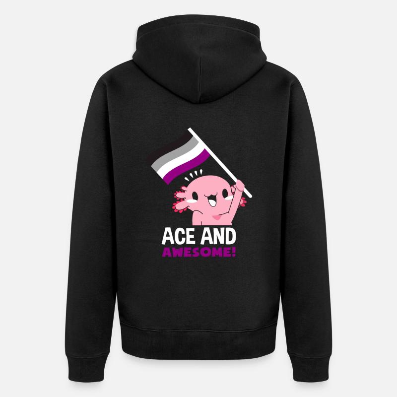Axolotl asexué - Veste à capuche bio Premium Unisexe - noir